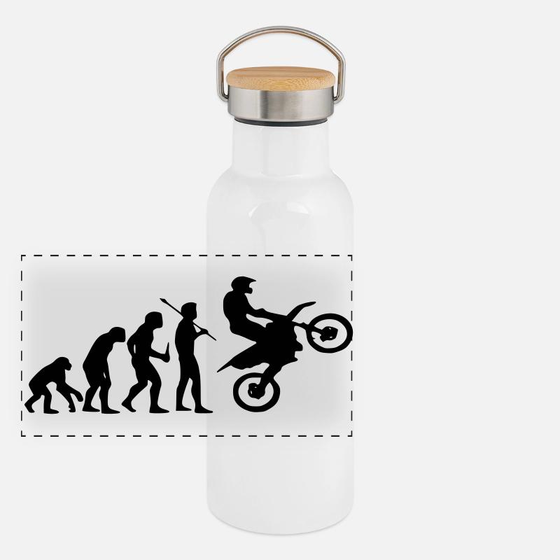 Evolution Monkey au Motocross Gourde isotherme avec bouchon en bambou