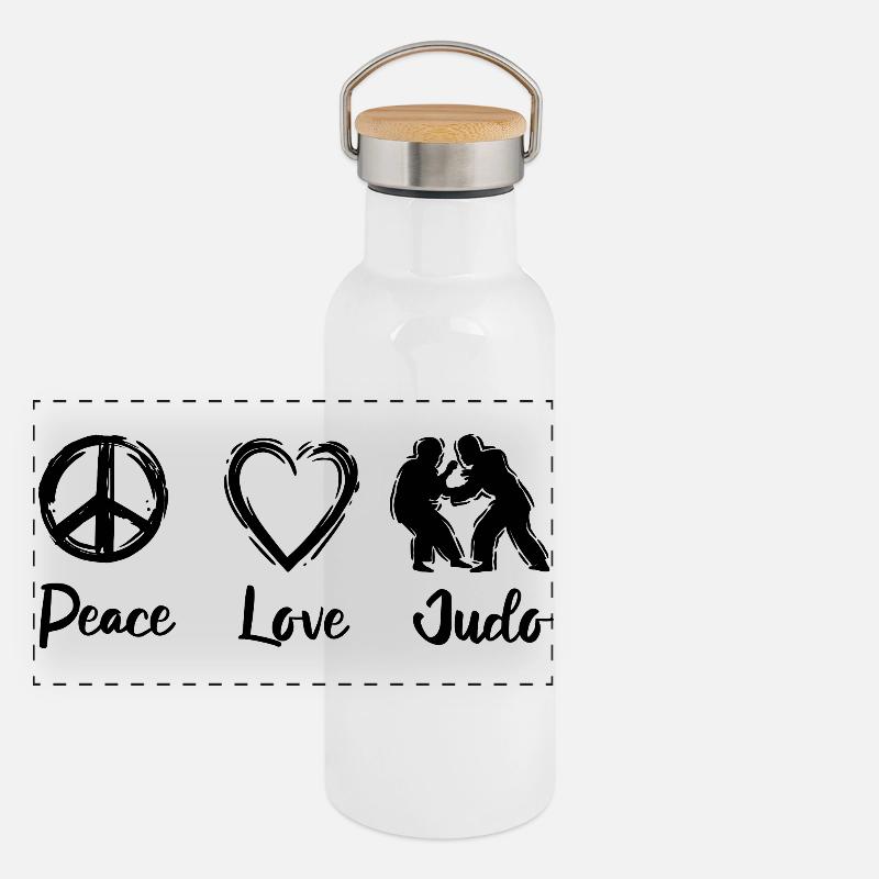 Judo Motivation Panorama Thermosflasche mit Bambusdeckel