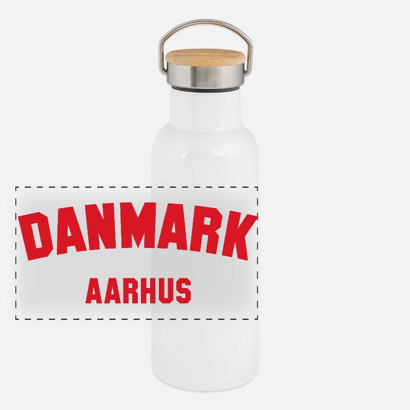 AARHUS Denmark Dänemark Panorama Thermosflasche mit Bambusdeckel