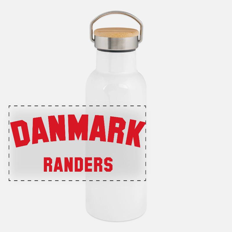 RANDERS Denmark Dänemark Panorama Thermosflasche mit Bambusdeckel