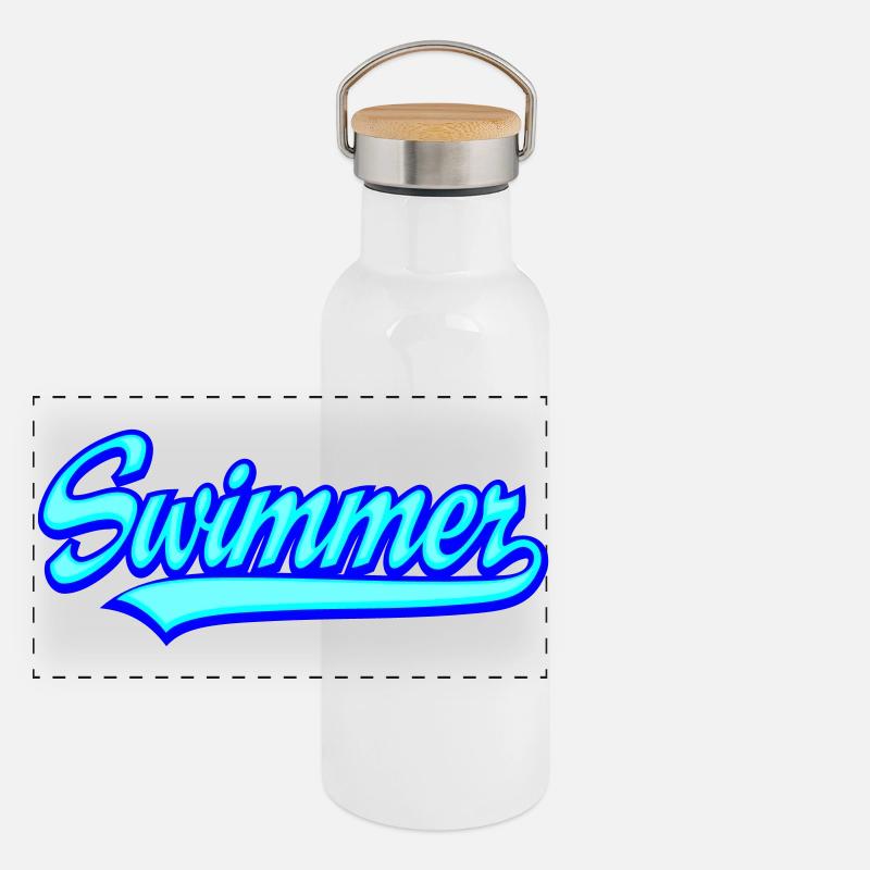Nageur Gourde isotherme avec bouchon en bambou