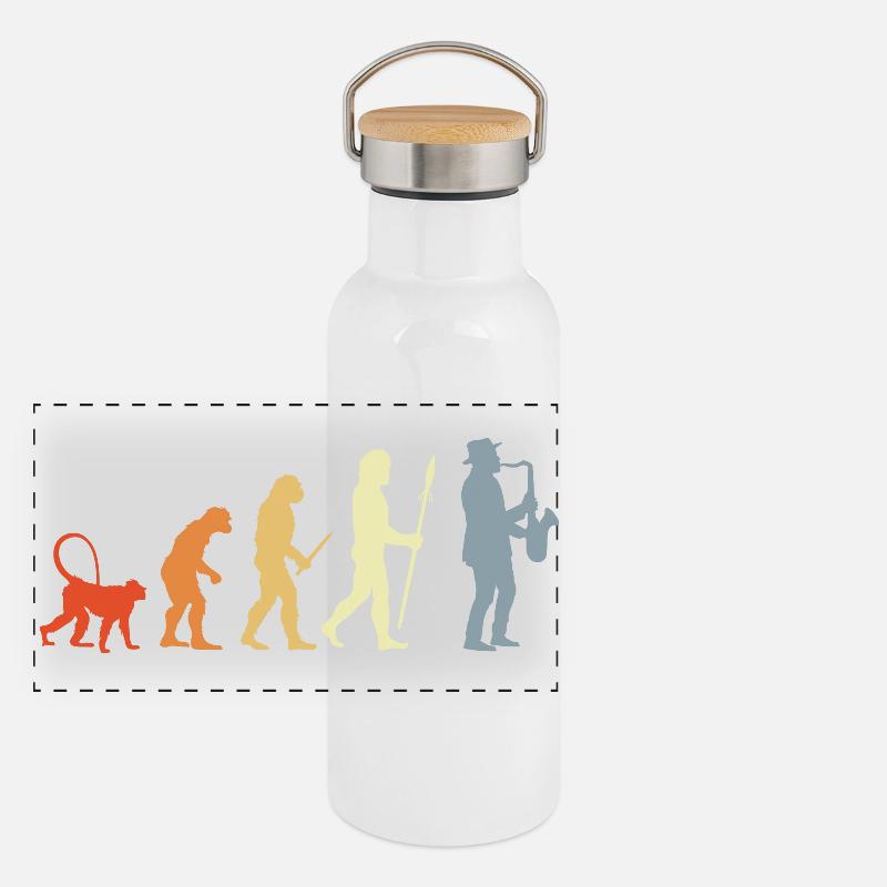 Saxophonist Evolution Panoramic Thermal Bottle with Bamboo Lid