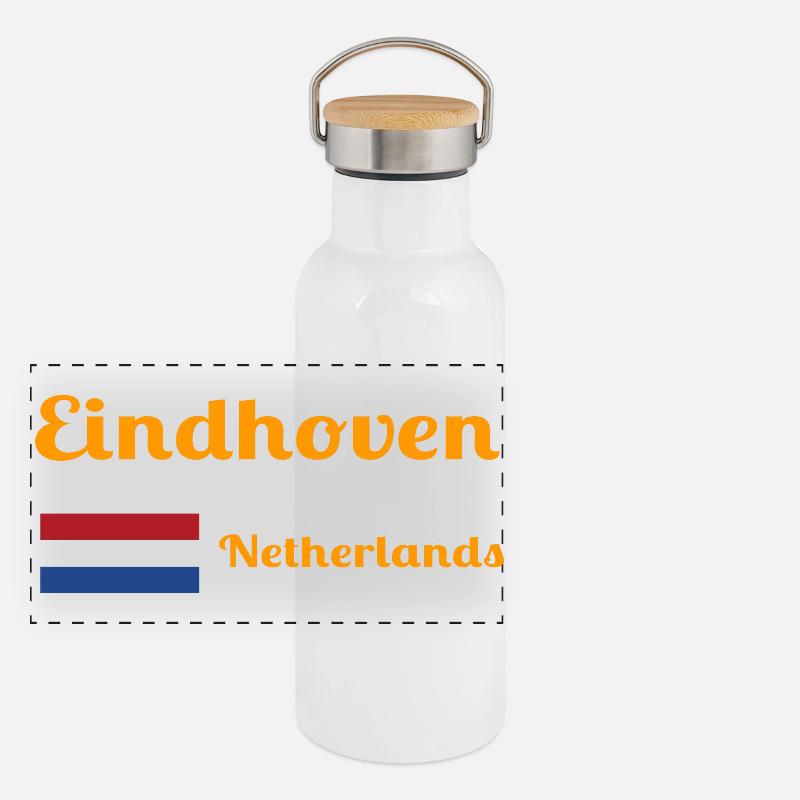 Eindhoven, Pays-Bas - Imprimés élégants Gourde isotherme avec bouchon en bambou