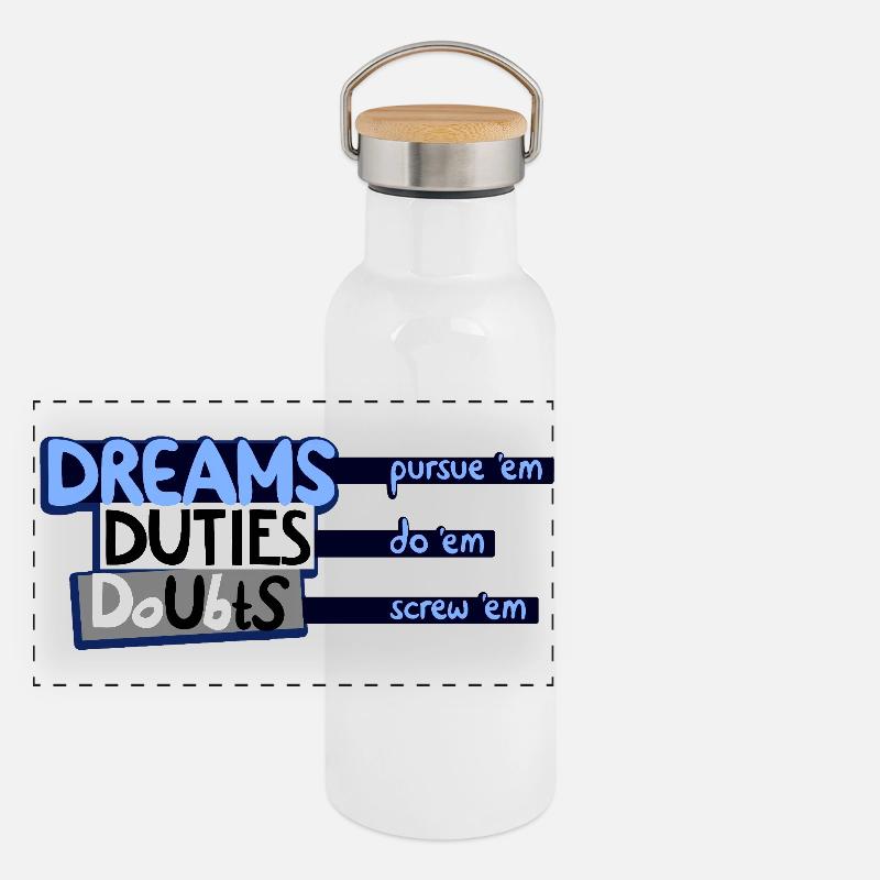 Les trois D Gourde isotherme avec bouchon en bambou