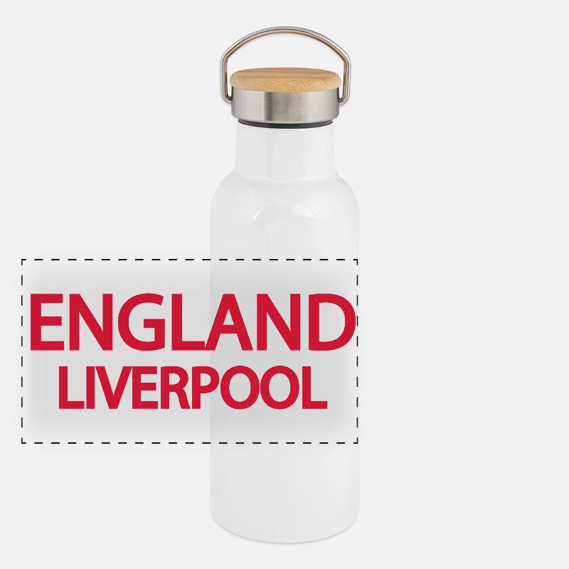 Anglais Liverpool Lyric Design Gourde isotherme avec bouchon en bambou