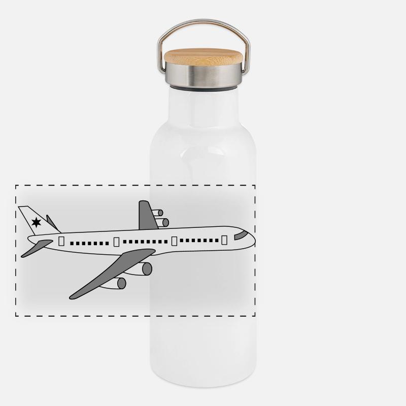 airplane Panoramic Thermal Bottle with Bamboo Lid
