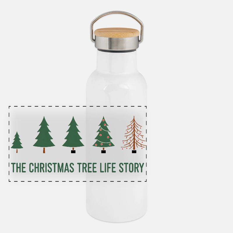 Évolution de l’arbre de Noël - Conception amusante de Noël Gourde isotherme avec bouchon en bambou