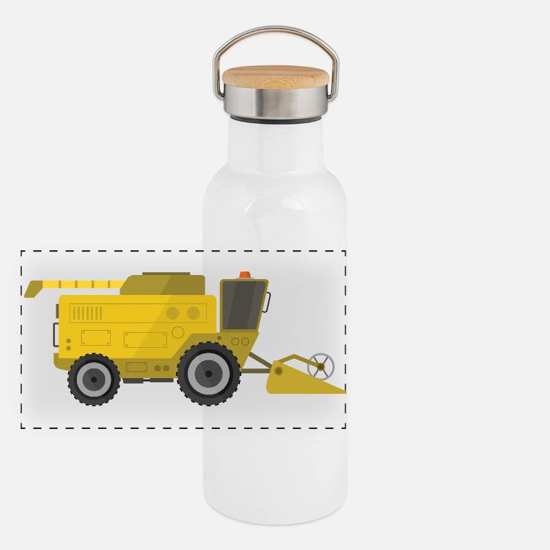 Combine harvester Panoramic Thermal Bottle with Bamboo Lid