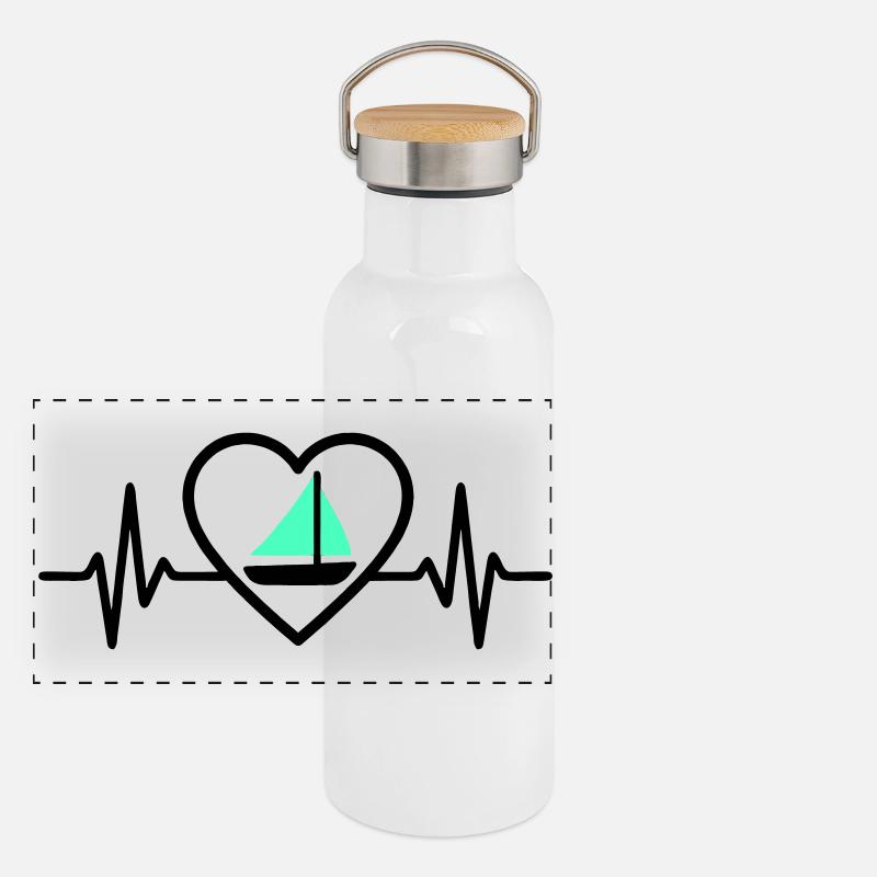 Heart Sailing – Passion Boat Panoramic Thermal Bottle with Bamboo Lid