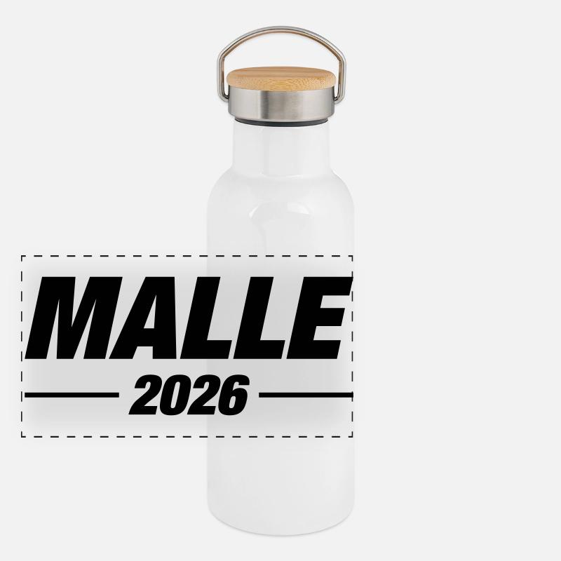 Malle 2026 Urlaub Panorama Thermosflasche mit Bambusdeckel