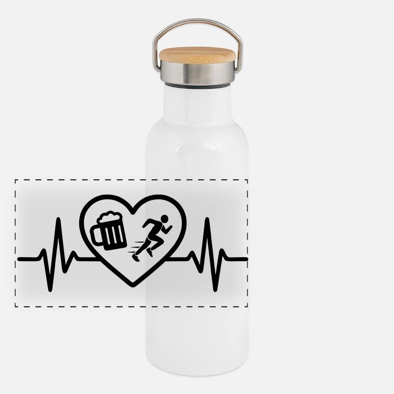 Humour de course de Heart Beer Gourde isotherme avec bouchon en bambou