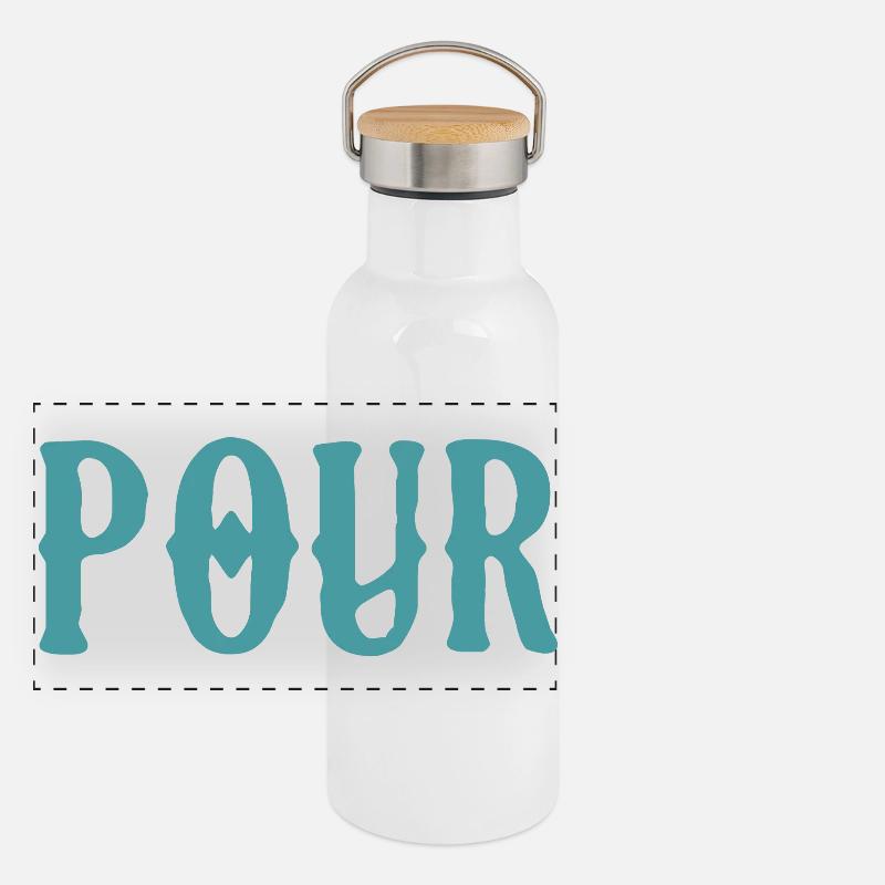 pipo Gourde isotherme avec bouchon en bambou