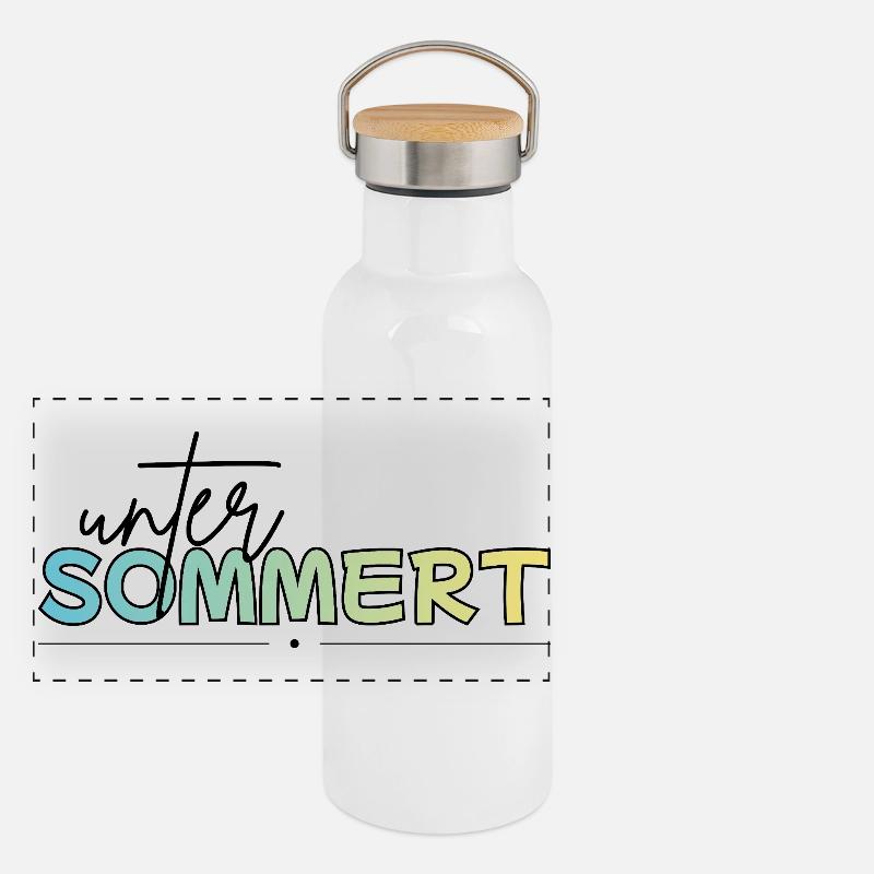 Unter sommert, Urlaub, Sommer Panorama Thermosflasche mit Bambusdeckel