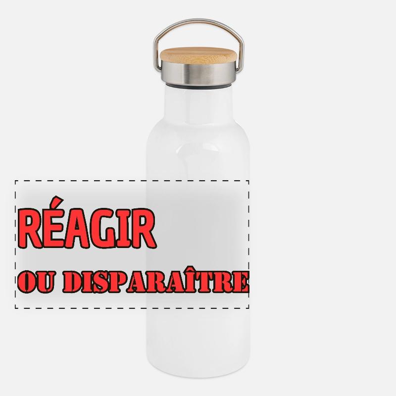 React or disappear Panoramic Thermal Bottle with Bamboo Lid