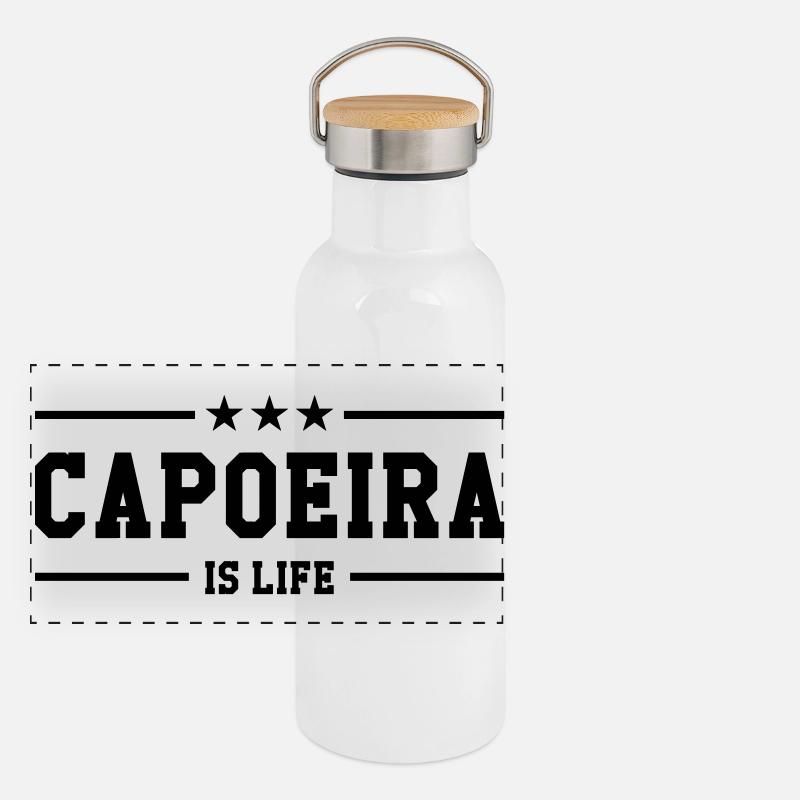 Capoeira ist Leben! Panorama Thermosflasche mit Bambusdeckel