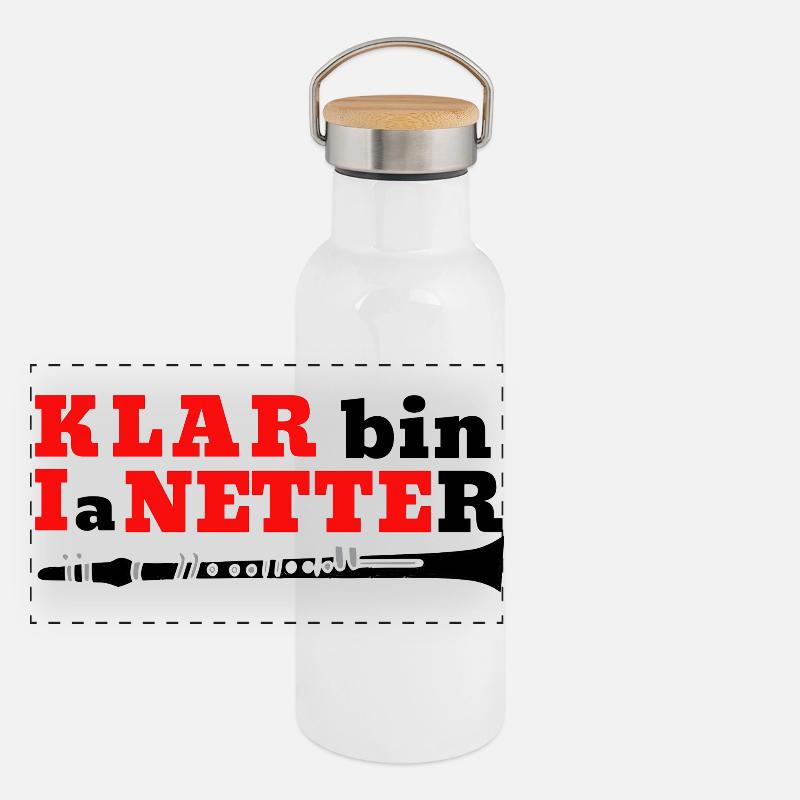 Clarinette - Klar bin I a Netter - Clarinettiste Gourde isotherme avec bouchon en bambou