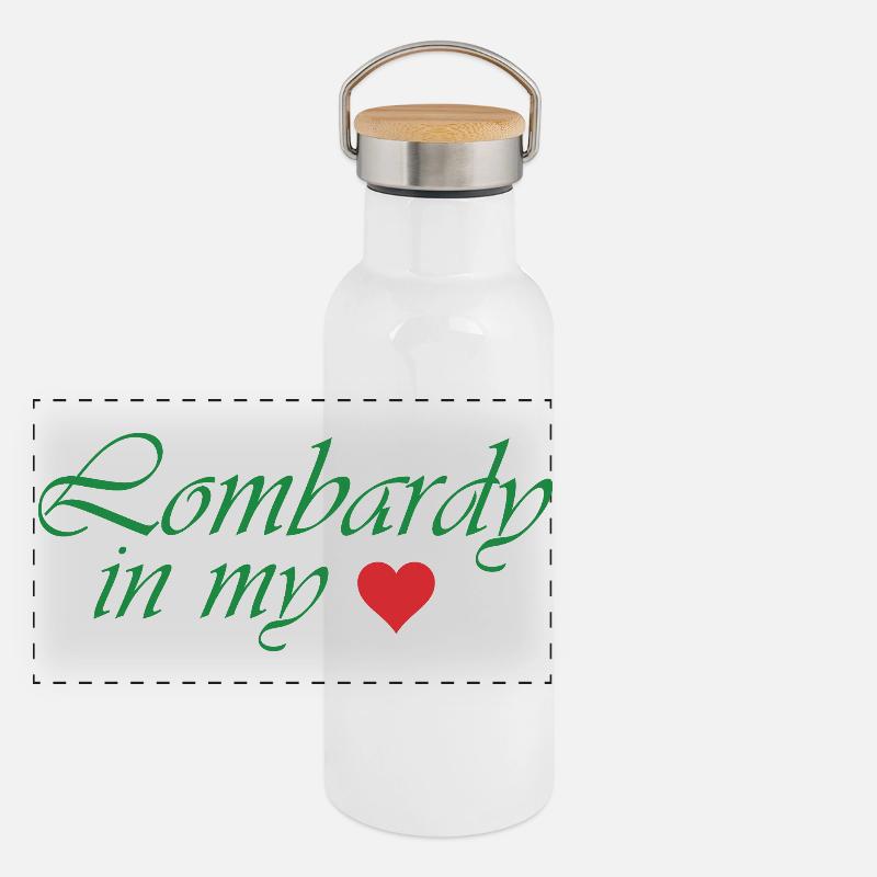 Conception de l’écriture Lombardy Heart Gourde isotherme avec bouchon en bambou