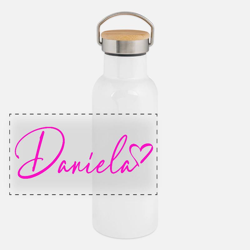 Daniela Signature Neon Pink Panoramic Thermal Bottle with Bamboo Lid