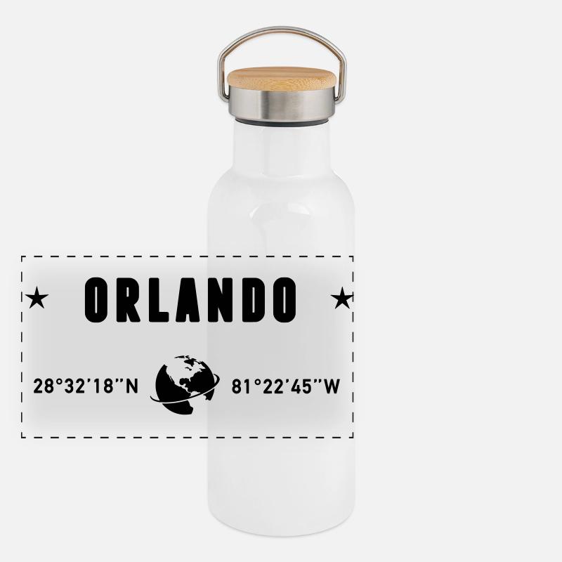 Orlando, Floride, coordonnées de la planète Terre Gourde isotherme avec bouchon en bambou