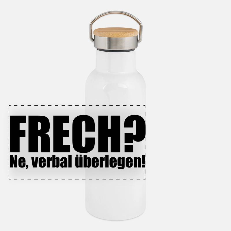 Frech? Ne, verbal überlegen! Panorama Thermosflasche mit Bambusdeckel