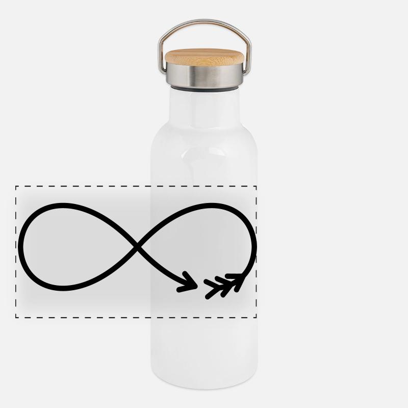 Infinity Sign Arrow Gift Love Panoramic Thermal Bottle with Bamboo Lid