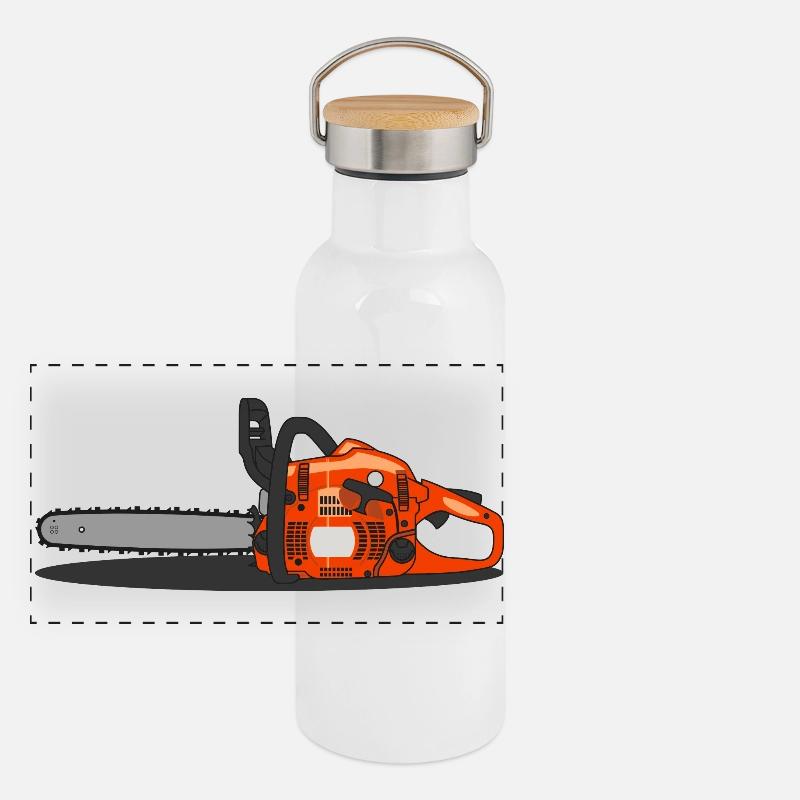 Tronçonneuse - Orange Gourde isotherme avec bouchon en bambou