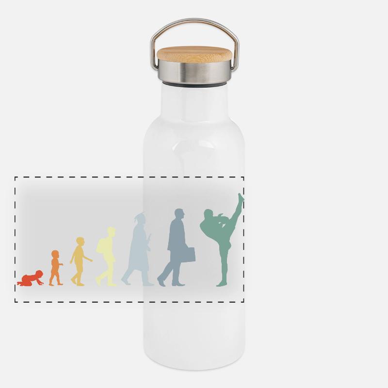 Évolution du kickboxing vintage Gourde isotherme avec bouchon en bambou