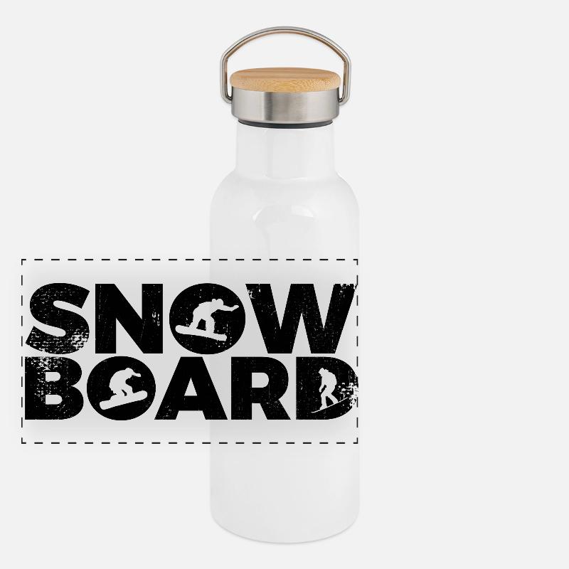 Planche à neige Gourde isotherme avec bouchon en bambou