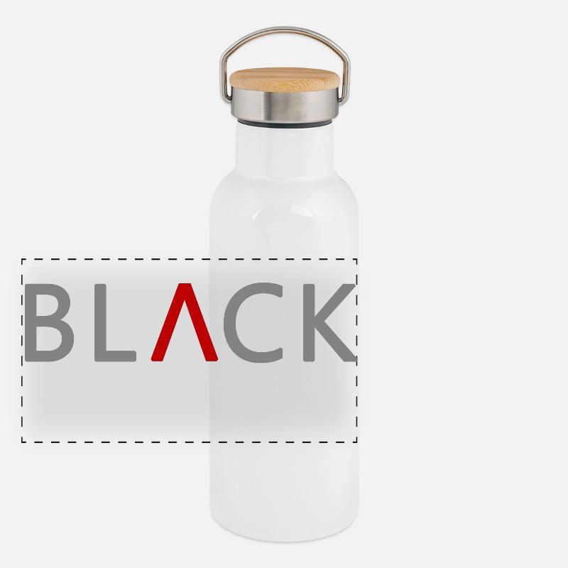 BLACK avec style Sport Gourde isotherme avec bouchon en bambou
