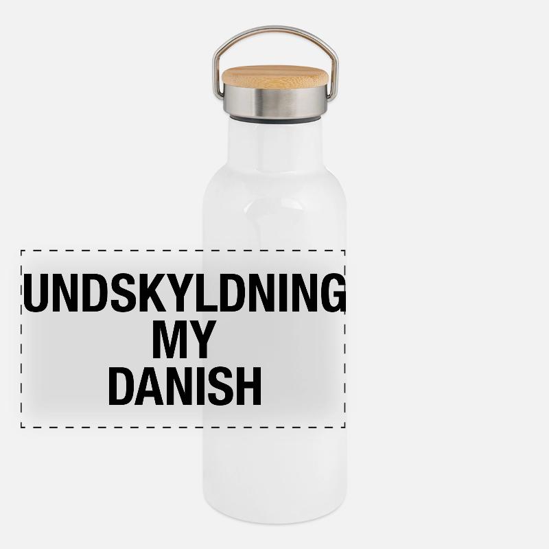 SORRY MY DANISH Panorama Thermosflasche mit Bambusdeckel