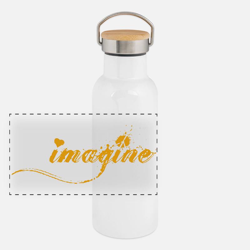 IMAGINER Gourde isotherme avec bouchon en bambou