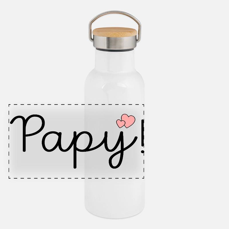AMOUR PAPY Gourde isotherme avec bouchon en bambou