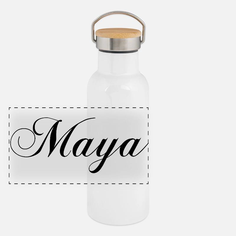 Maya, individuelles Design eleganter Stil Panorama Thermosflasche mit Bambusdeckel