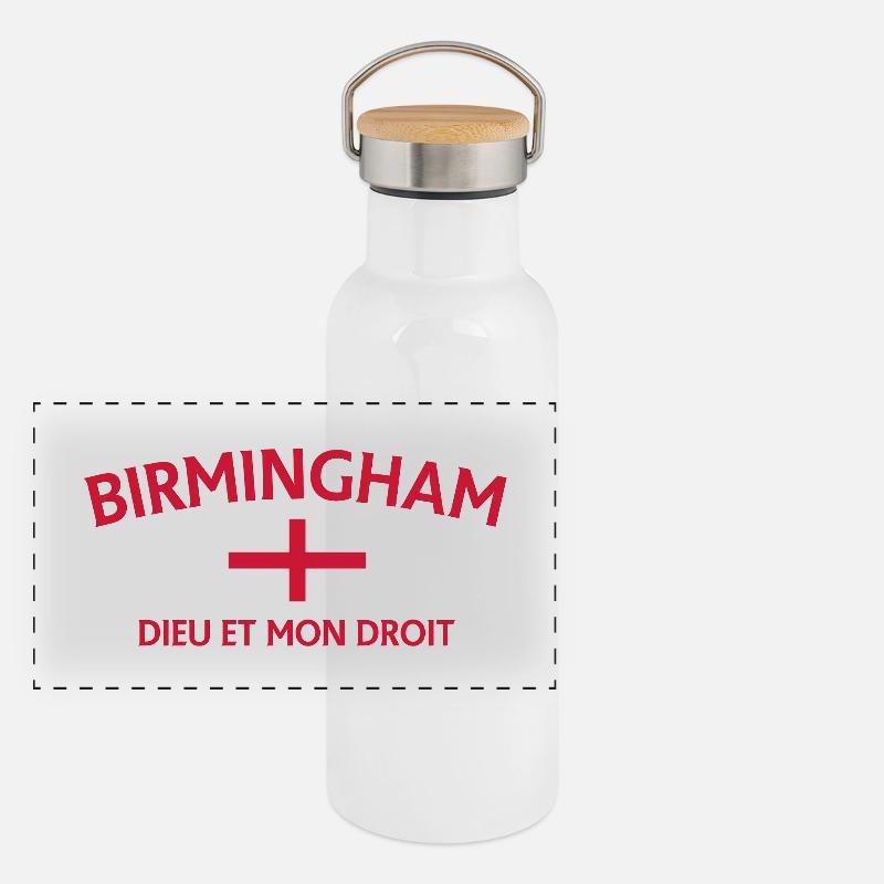 Birmingham Heritage Emblem Panorama Thermosflasche mit Bambusdeckel