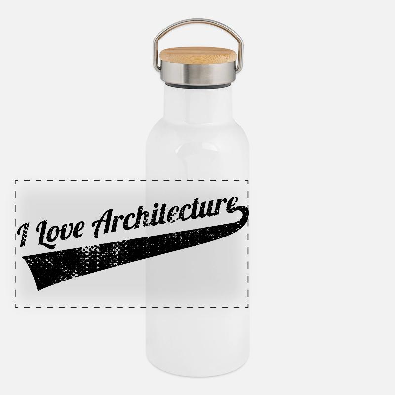 J’adore l’architecture Gourde isotherme avec bouchon en bambou