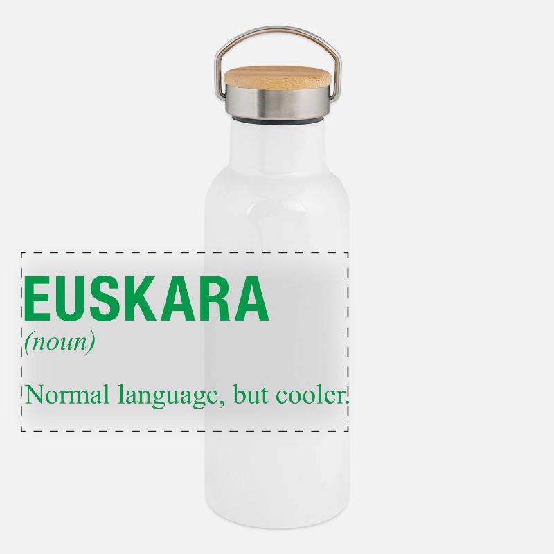 Langue basque Gourde isotherme avec bouchon en bambou