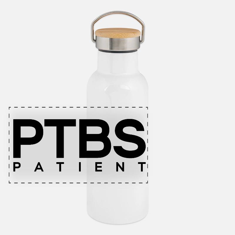 Patient souffrant de trouble de stress post-traumatique Gourde isotherme avec bouchon en bambou