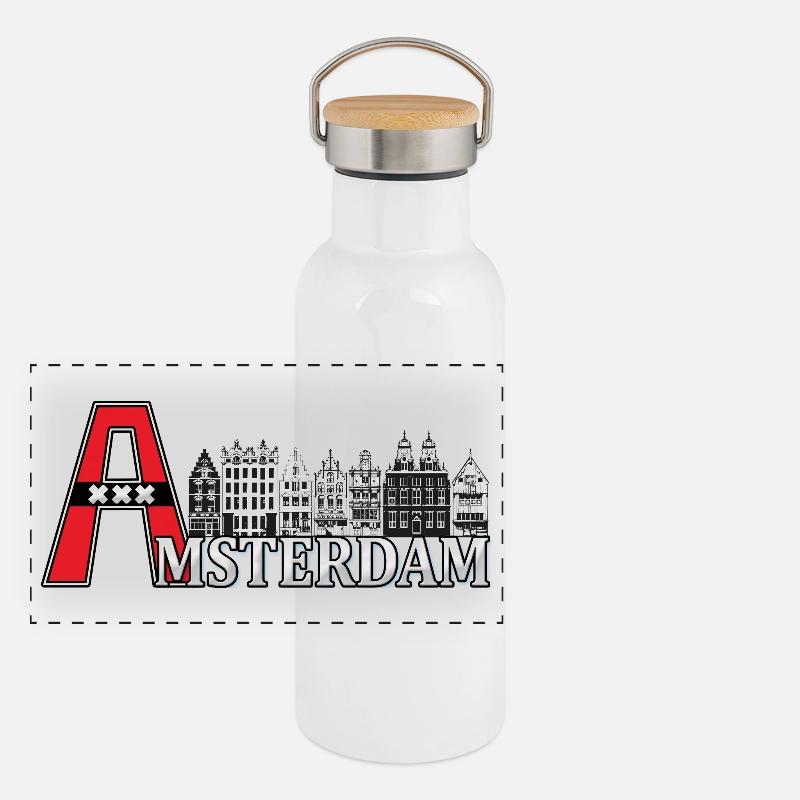 Amsterdam with a large A Panoramic Thermal Bottle with Bamboo Lid