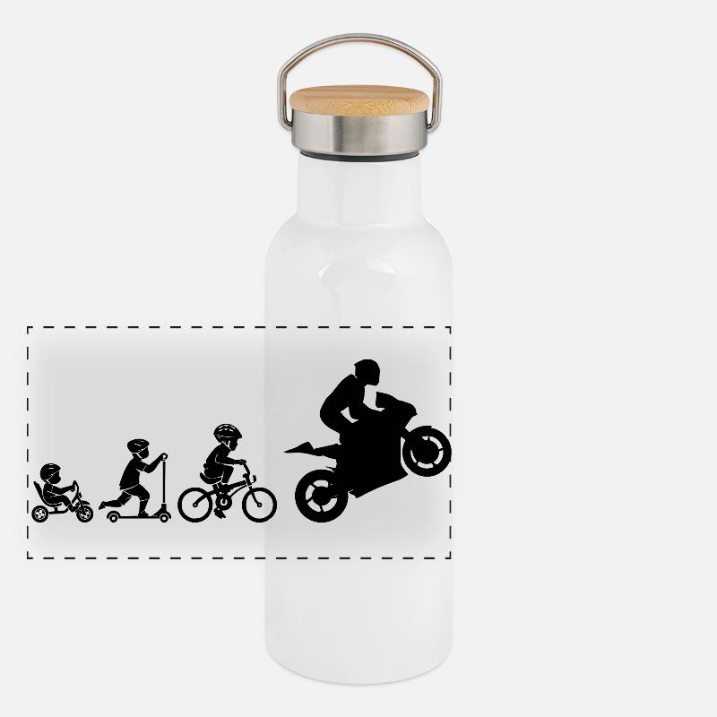 ÉVOLUTION DE LA MOTO Gourde isotherme avec bouchon en bambou