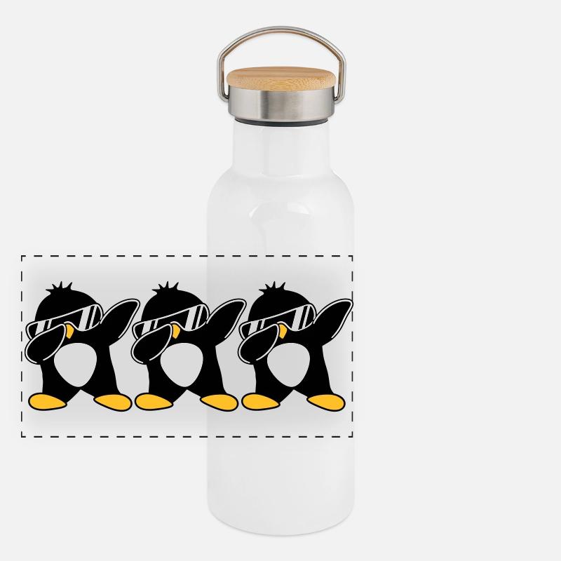 Dab Équipe Pingouin Gourde isotherme avec bouchon en bambou