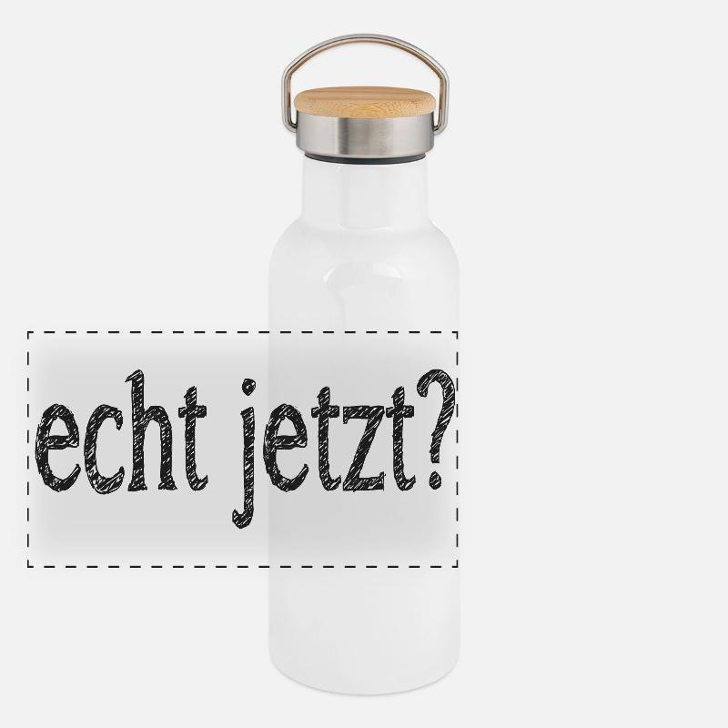 echt jetzt? Panorama Thermosflasche mit Bambusdeckel