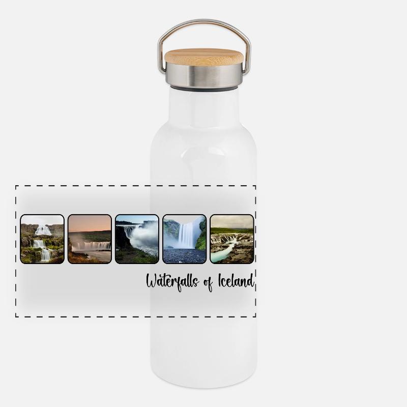 Cascades d’Islande Gourde isotherme avec bouchon en bambou