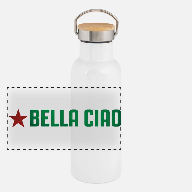 Partisanengesang Panorama Thermosflasche mit Bambusdeckel