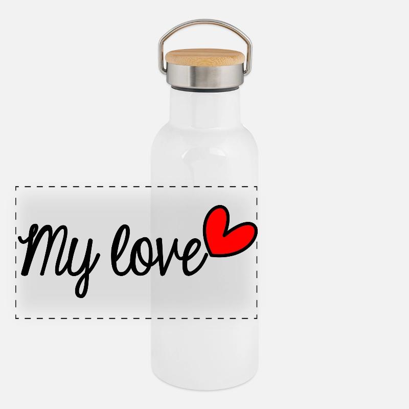 MUTTERTAG. SCHÖNEN MUTTERTAG. MAMA Panorama Thermosflasche mit Bambusdeckel