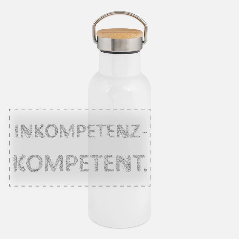 Inkompetenz Kompensations Kompetent lustiger Spruc Panorama Thermosflasche mit Bambusdeckel