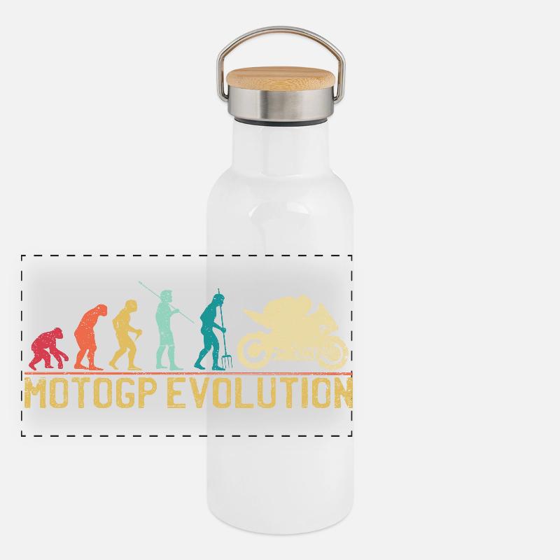 Conception de la silhouette Motocross Evolution Gourde isotherme avec bouchon en bambou