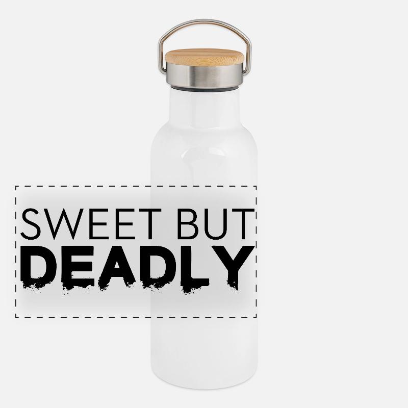Conception typographique douce mais mortelle Gourde isotherme avec bouchon en bambou