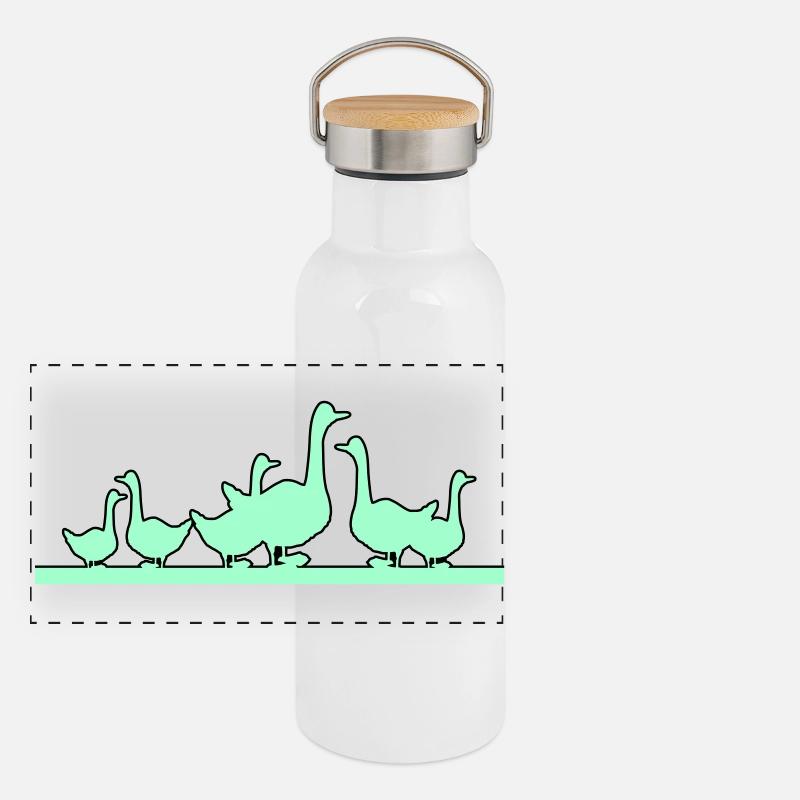 Panorama Thermosflasche mit Bambusdeckel