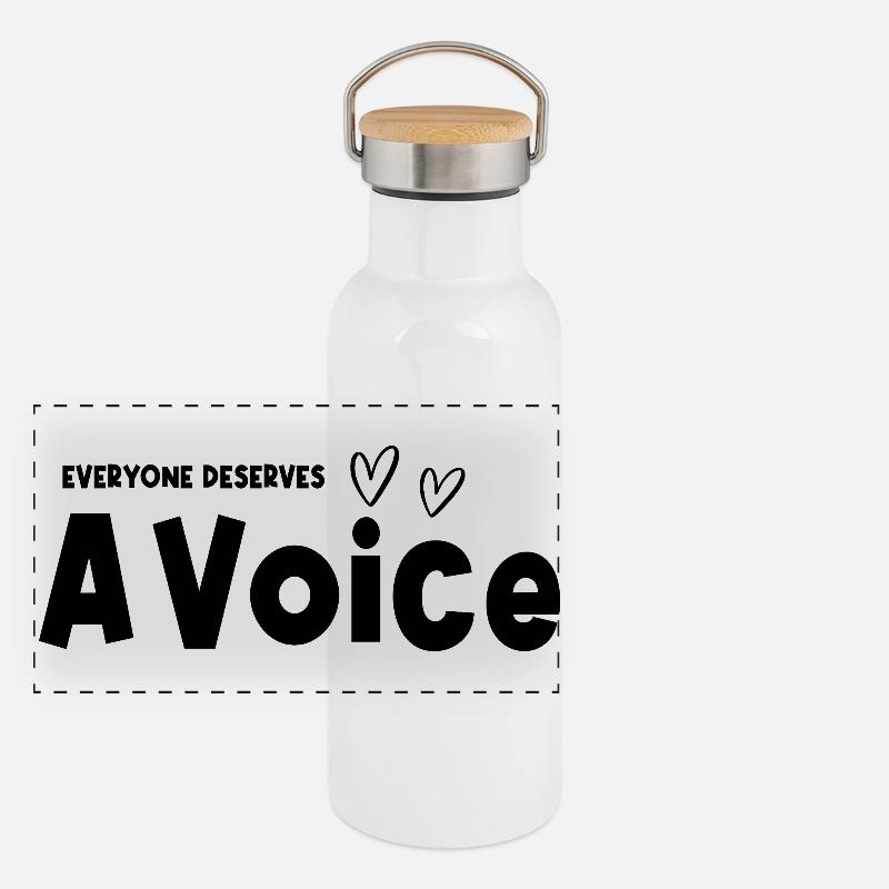 Everyone Deserves A Voice Speech Language SLP Panoramic Thermal Bottle with Bamboo Lid