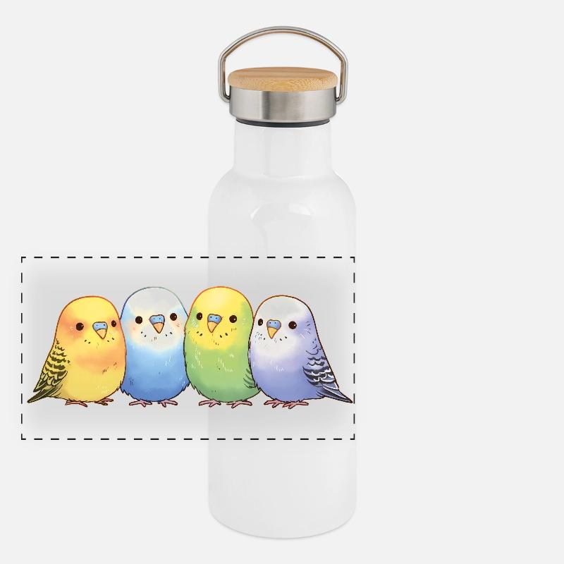 Panorama Thermosflasche mit Bambusdeckel